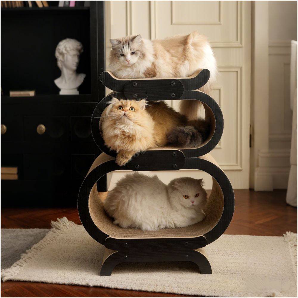 FAFA cat scratch board is wear resistant and not easy to fall debris Sofa protection for multiple cats fat cats Maine Coon cats oversized toys multi layer cat bed image 2