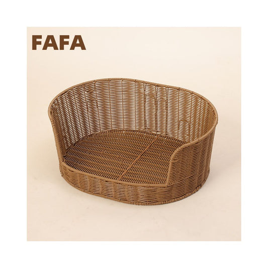 FAFA Vine Weaving Series Vine Weaving Cat Nest Handmade Grass Weaving Cat Cage Summer Semi Closed Four Seasons Universal Pet Dog Nest Bed