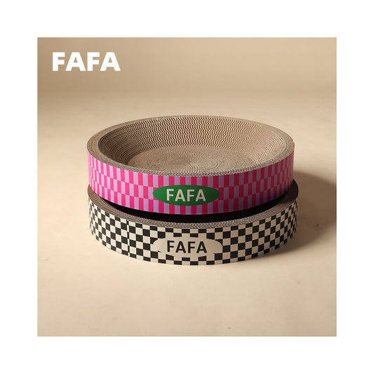FAFA corrugated series Cat scratch board circular corrugated paper basin no debris falling abrasion resistant claws scratch board nest cat toy image 4