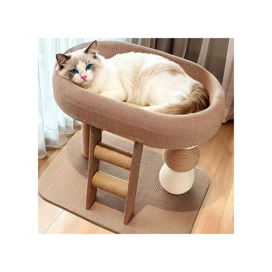 Cat climbing frame cat nest integrated sisal small short footed universal cat frame no space occupation four season cool mat cat scratch pole toy image 2